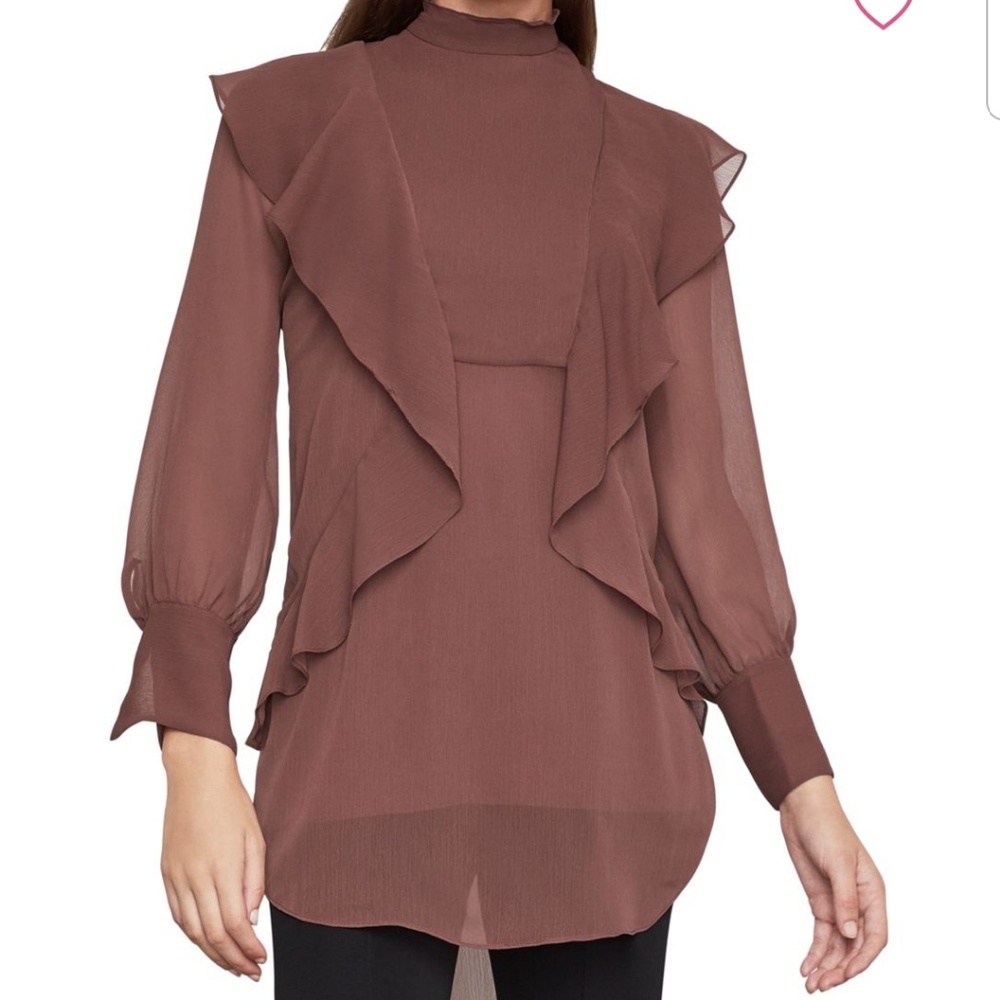 🎉SOLD🎉BCBGmaxazria Ruffle Trimmed Tunic Blouse